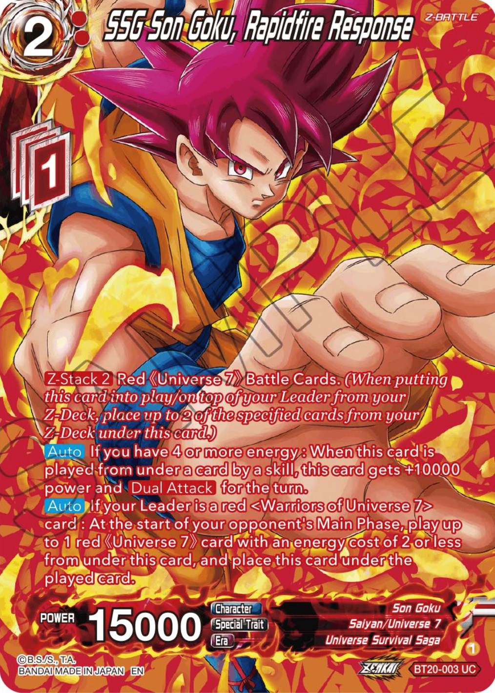 SSG Son Goku, Rapidfire Response (Silver Foil) (BT20-003) [Power Absorbed] | Black Swamp Games