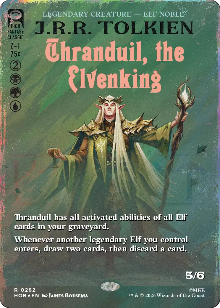 Thranduil, the Elvenking (Borderless) (Surge Foil) [The Hobbit] | Black Swamp Games