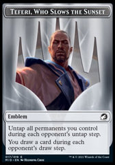 Clue // Teferi, Who Slows the Sunset Emblem Double-Sided Token [Innistrad: Midnight Hunt Tokens] | Black Swamp Games