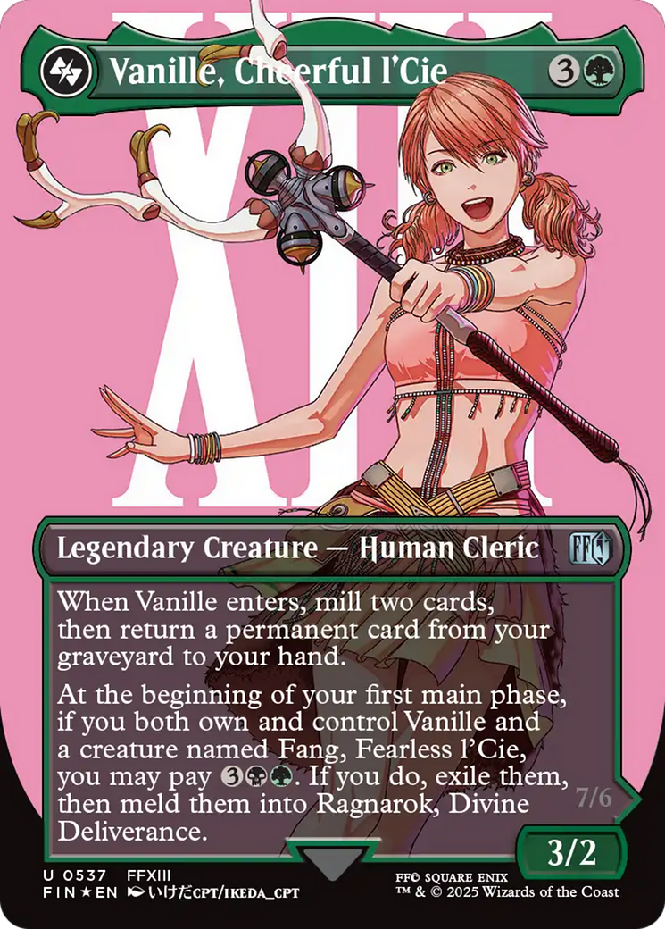Vanille, Cheerful l'Cie // Ragnarok, Divine Deliverance (Borderless) (Surge Foil) [FINAL FANTASY] | Black Swamp Games