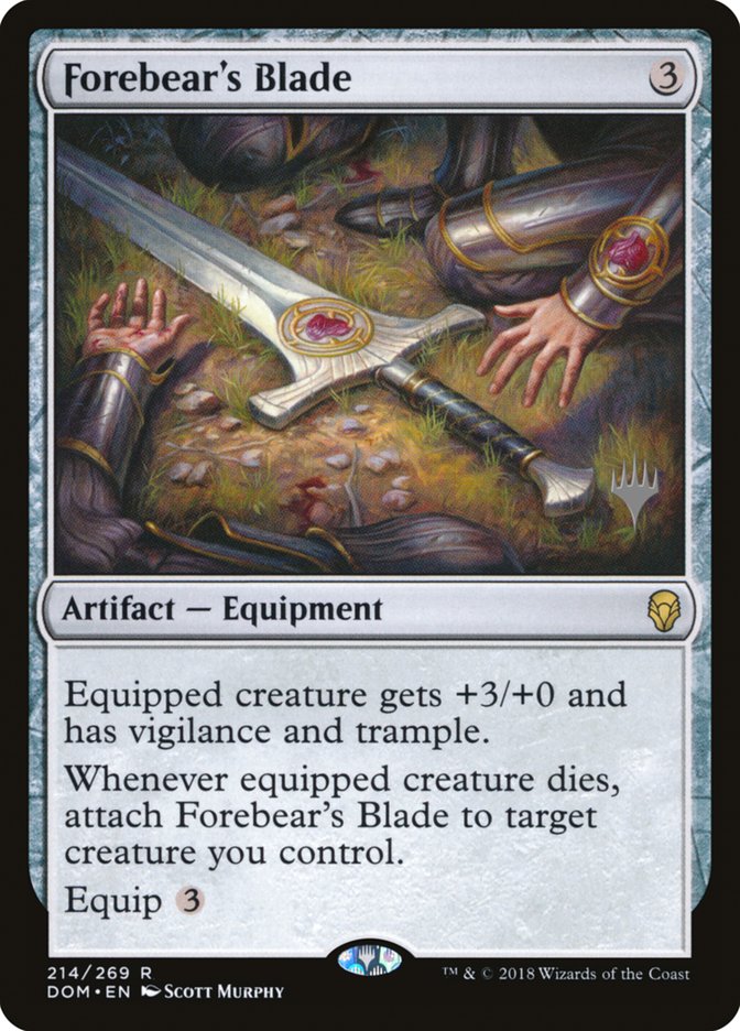 Forebear's Blade (Promo Pack) [Dominaria Promos] | Black Swamp Games