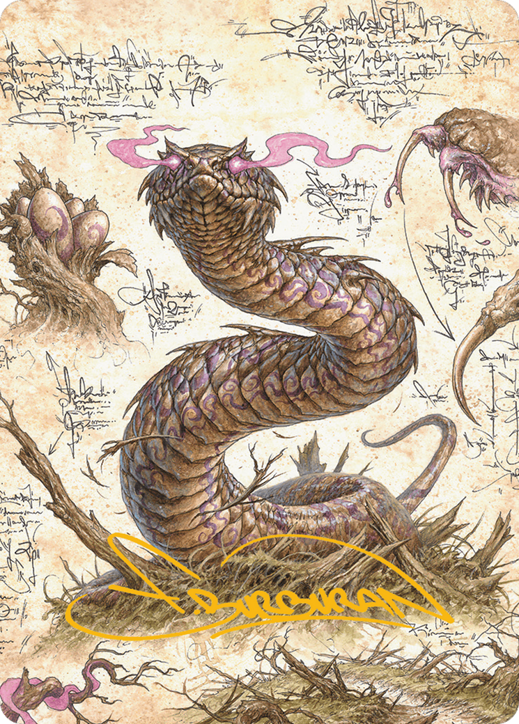 Rottenmouth Viper Art Card (Gold-Stamped Signature) [Bloomburrow Art Series] | Black Swamp Games