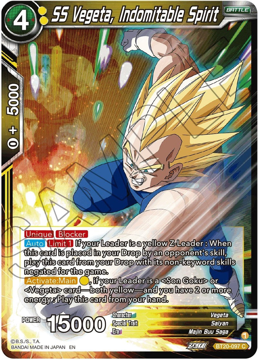 SS Vegeta, Indomitable Spirit (BT20-097) [Power Absorbed] | Black Swamp Games