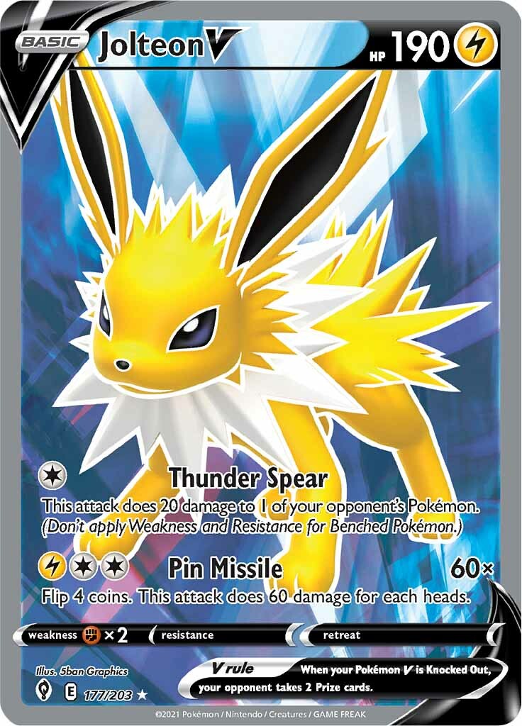 Jolteon V (177/203) [Sword & Shield: Evolving Skies] | Black Swamp Games