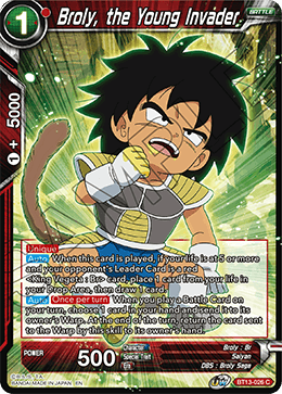 Broly, the Young Invader (Common) (BT13-026) [Supreme Rivalry] | Black Swamp Games