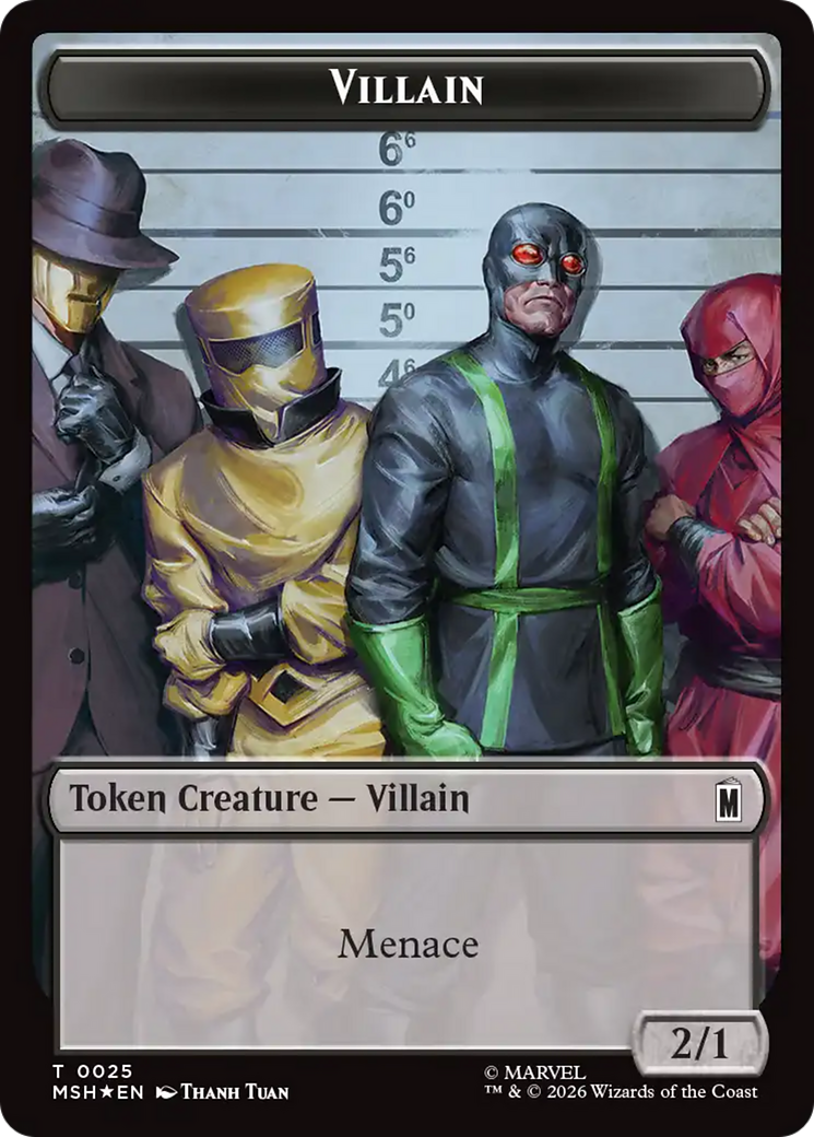 Shapeshifter (018) // Villain (025) Double-Sided Token (Surge Foil) [Marvel Super Heroes Commander Tokens] | Black Swamp Games