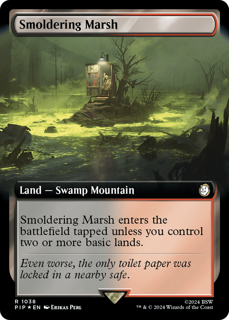 Smoldering Marsh (Extended Art) (Surge Foil) [Fallout] | Black Swamp Games