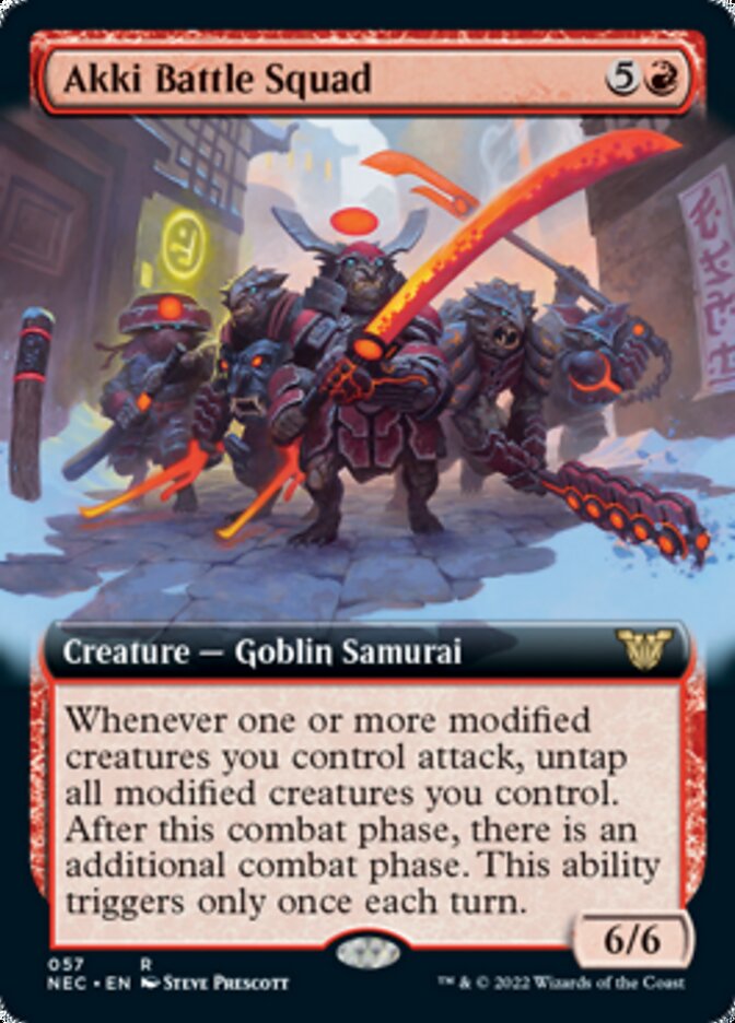 Akki Battle Squad (Extended Art) [Kamigawa: Neon Dynasty Commander] | Black Swamp Games