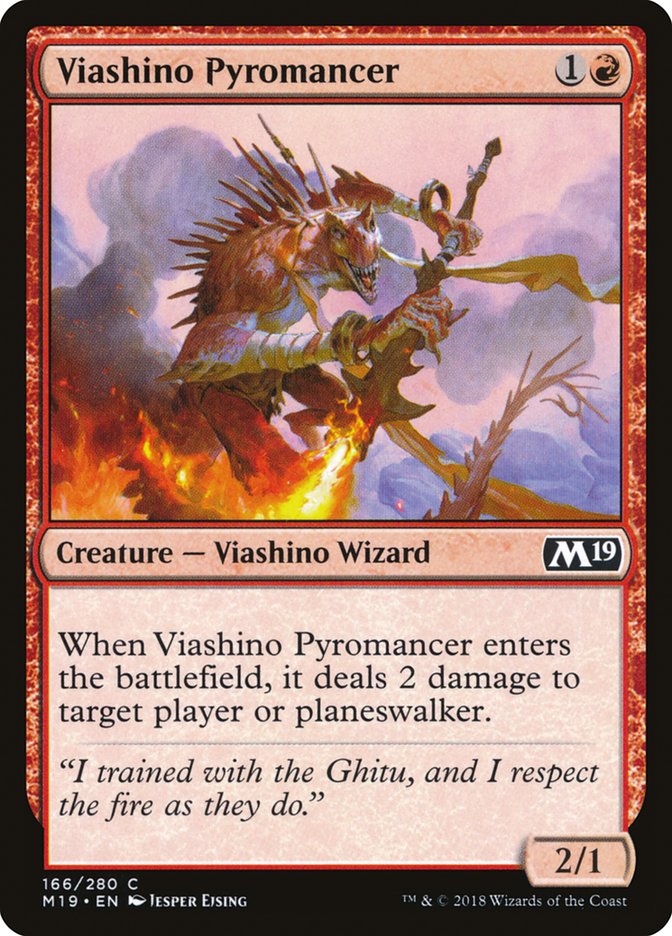 Viashino Pyromancer [Core Set 2019] | Black Swamp Games
