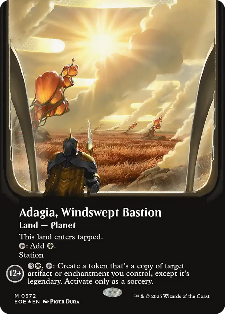 Adagia, Windswept Bastion (Borderless) (Galaxy Foil) [Edge of Eternities] | Black Swamp Games