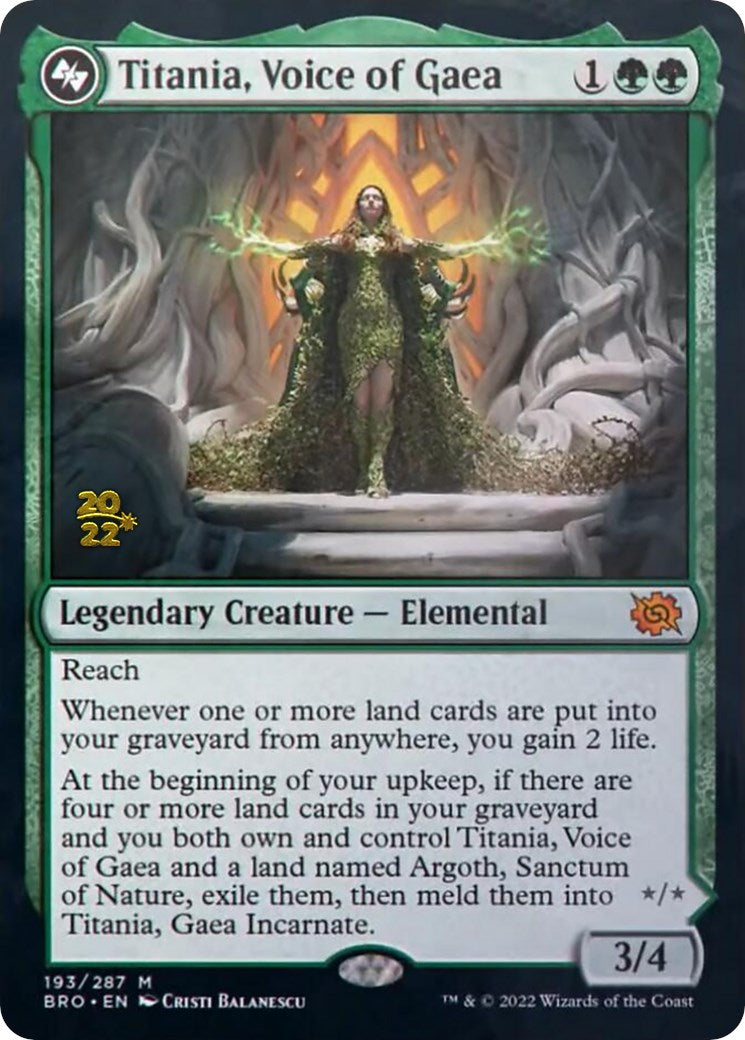 Titania, Voice of Gaea [The Brothers' War Prerelease Promos] | Black Swamp Games