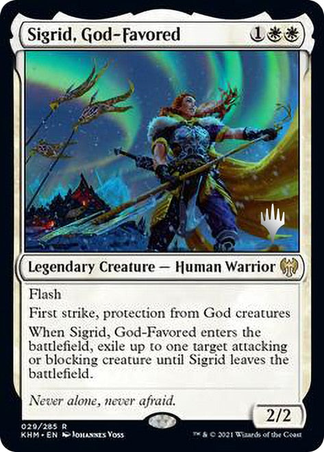 Sigrid, God-Favored (Promo Pack) [Kaldheim Promos] | Black Swamp Games