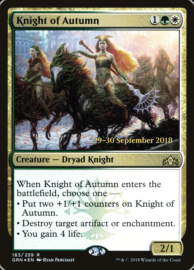 Knight of Autumn [Guilds of Ravnica Prerelease Promos] | Black Swamp Games
