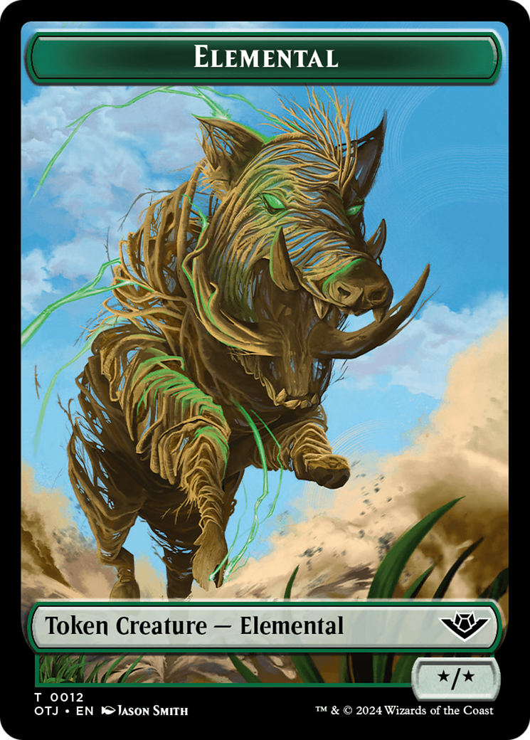 Mercenary // Elemental Double-Sided Token [Outlaws of Thunder Junction Tokens] | Black Swamp Games