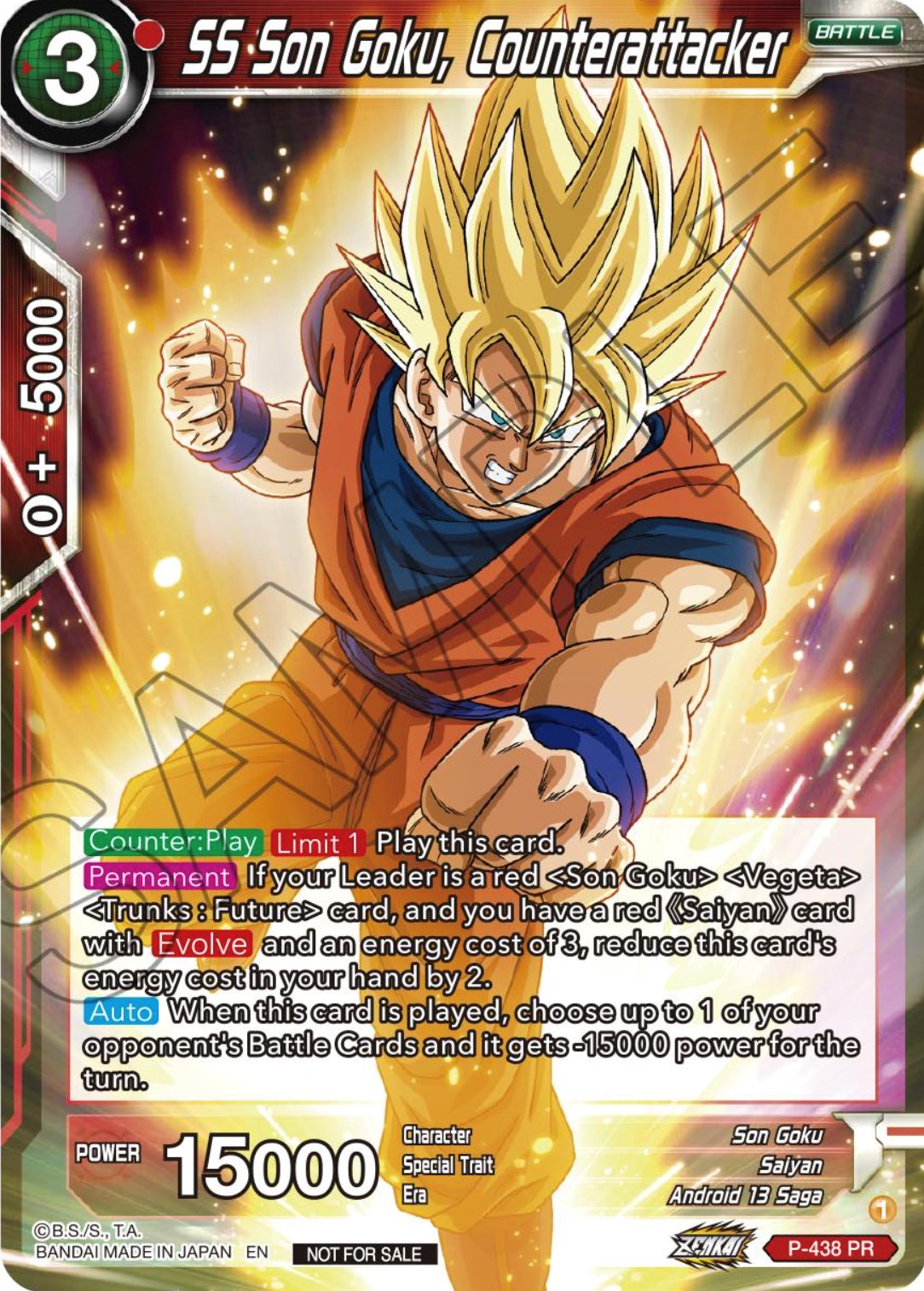 SS Son Goku, Counterattacker (Zenkai Series Tournament Pack Vol.2) (P-438) [Tournament Promotion Cards] | Black Swamp Games