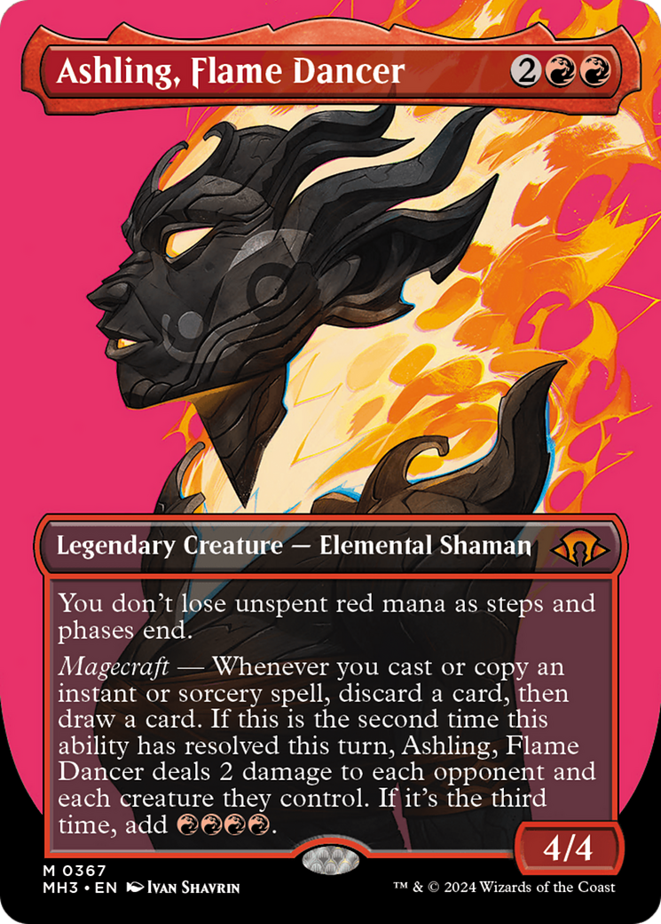 Ashling, Flame Dancer (Borderless) [Modern Horizons 3] | Black Swamp Games