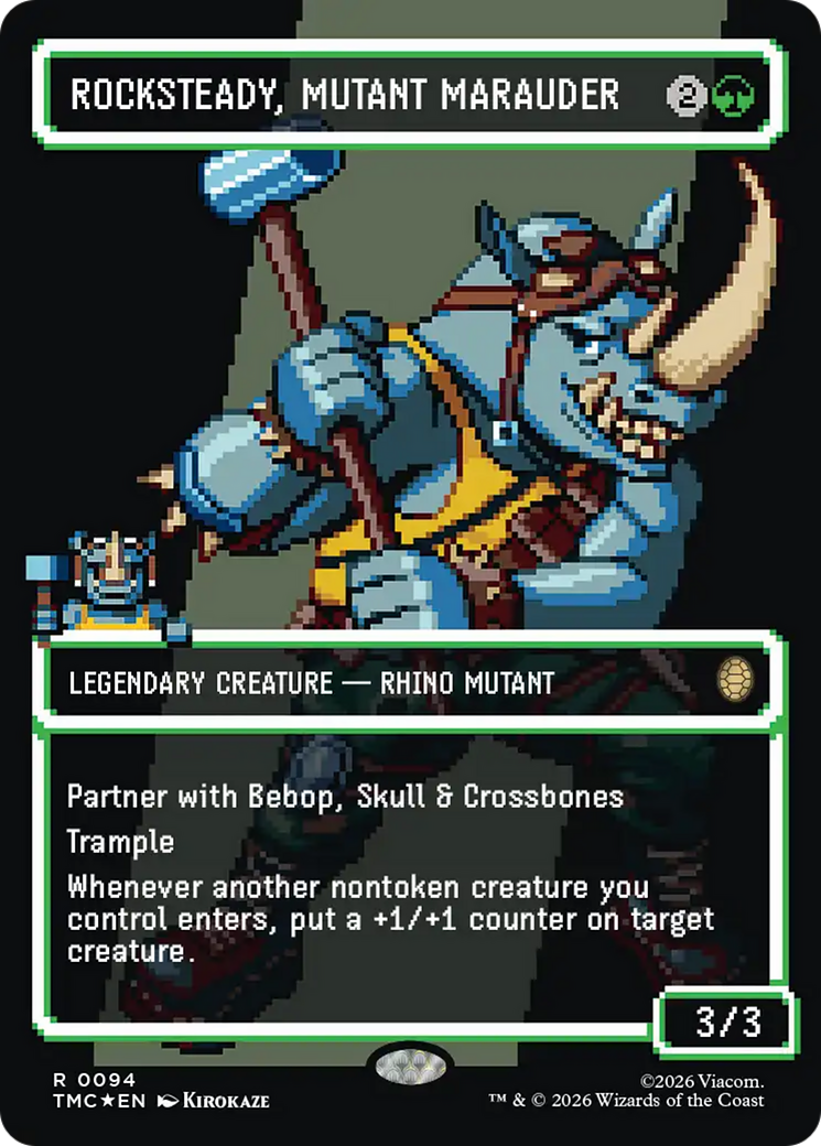 Rocksteady, Mutant Marauder (Borderless) (Surge Foil) [Teenage Mutant Ninja Turtles Commander] | Black Swamp Games