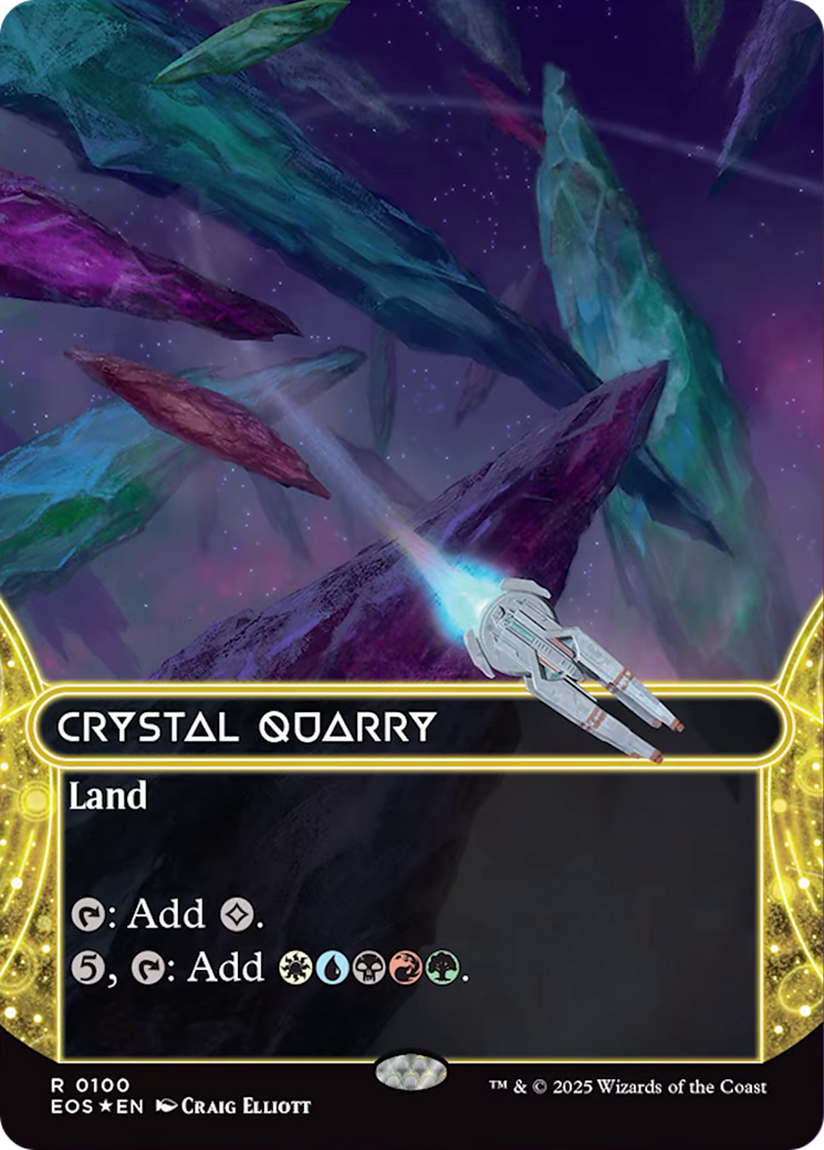 Crystal Quarry (0100) (Borderless) (Galaxy Foil) [Edge of Eternities: Stellar Sights] | Black Swamp Games