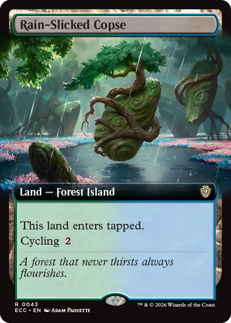 Rain-Slicked Copse (Extended Art) [Lorwyn Eclipsed Commander] | Black Swamp Games