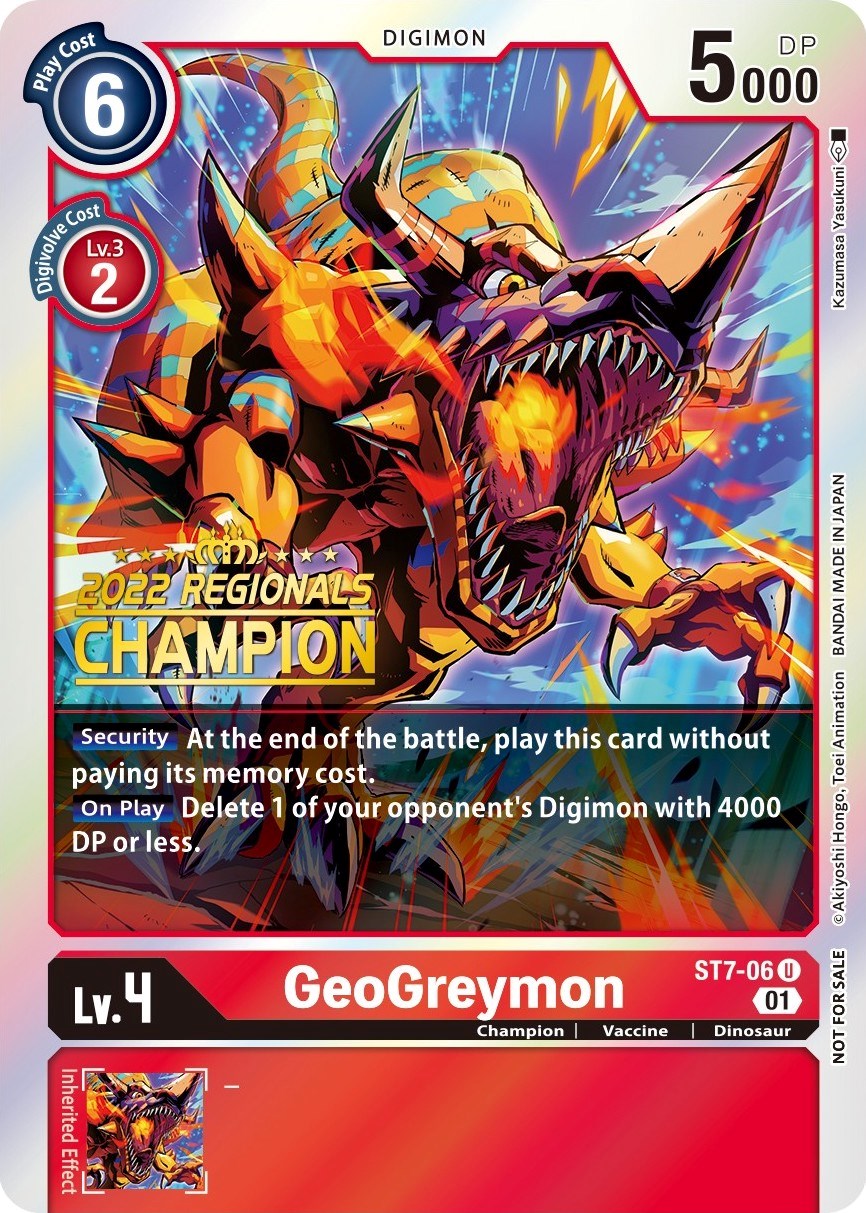 GeoGreymon [ST7-06] (2022 Championship Offline Regional) (Online Champion) [Starter Deck: Gallantmon Promos] | Black Swamp Games