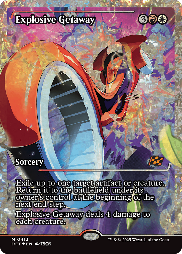 Explosive Getaway (Showcase) (Fracture Foil) [Aetherdrift] | Black Swamp Games