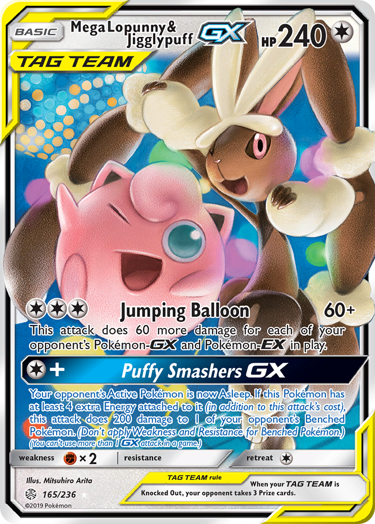 Mega Lopunny & Jigglypuff GX (165/236) [Sun & Moon: Cosmic Eclipse] | Black Swamp Games