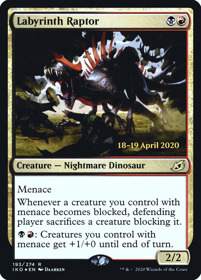 Labyrinth Raptor [Ikoria: Lair of Behemoths Prerelease Promos] | Black Swamp Games