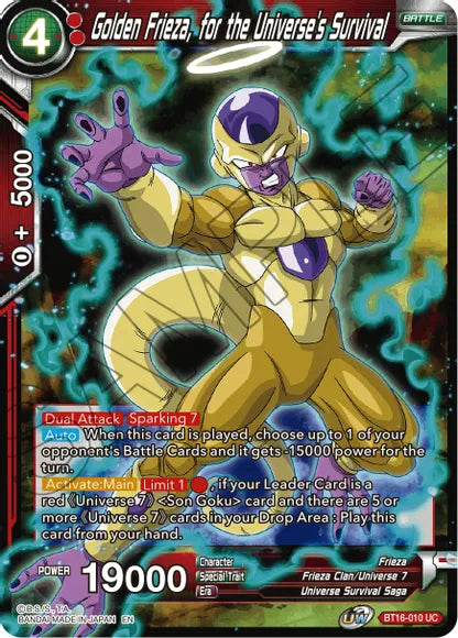 Golden Frieza, for the Universe's Survival (BT16-010) [Realm of the Gods] | Black Swamp Games