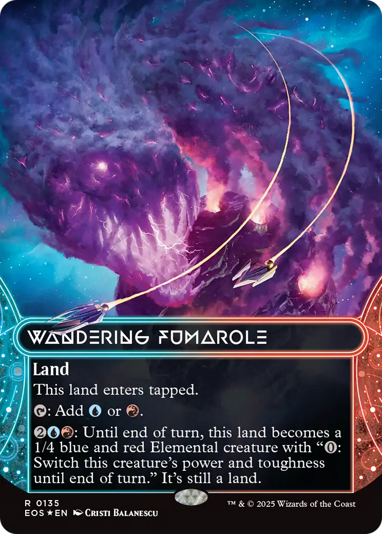 Wandering Fumarole (0135) (Borderless) (Galaxy Foil) [Edge of Eternities: Stellar Sights] | Black Swamp Games
