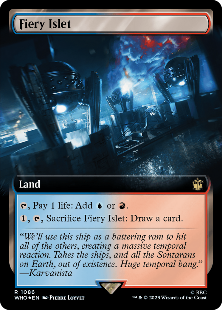 Fiery Islet (Extended Art) (Surge Foil) [Doctor Who] | Black Swamp Games