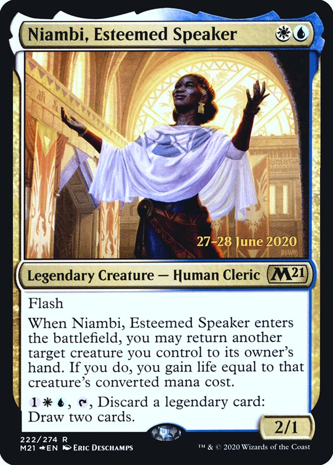 Niambi, Esteemed Speaker [Core Set 2021 Prerelease Promos] | Black Swamp Games