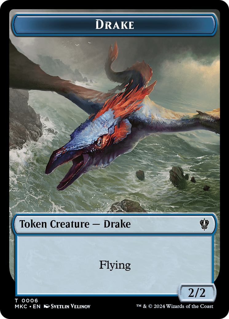 Drake // Cat Double-Sided Token [Murders at Karlov Manor Commander Tokens] | Black Swamp Games