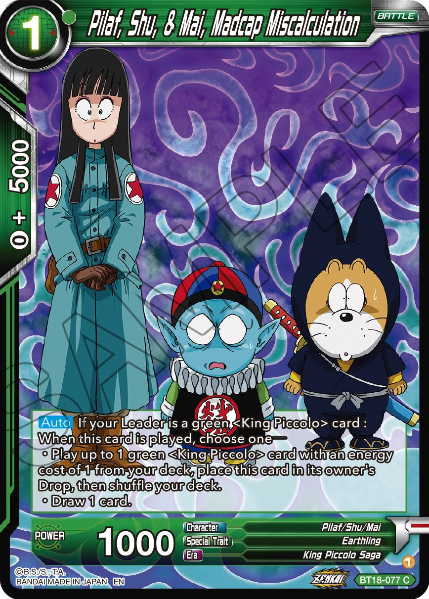 Pilaf, Shu, & Mai, Madcap Miscalculation (BT18-077) [Dawn of the Z-Legends] | Black Swamp Games