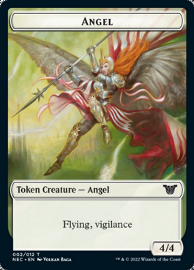 Angel // Elephant Double-Sided Token [Kamigawa: Neon Dynasty Commander Tokens] | Black Swamp Games