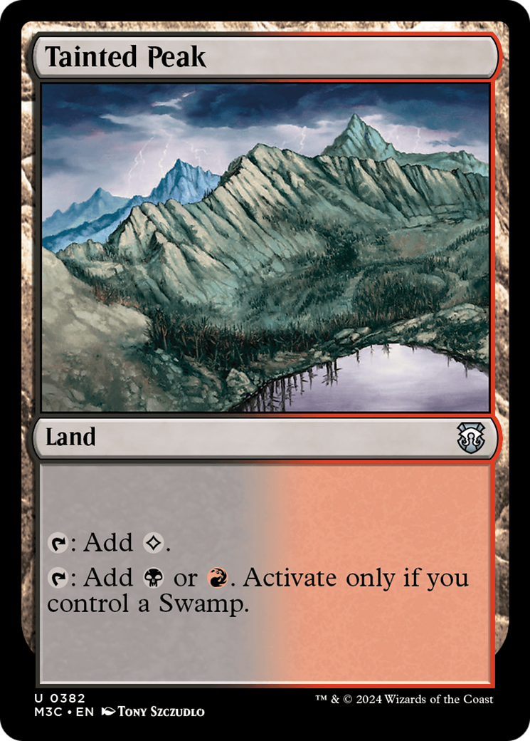 Tainted Peak (Ripple Foil) [Modern Horizons 3 Commander] | Black Swamp Games