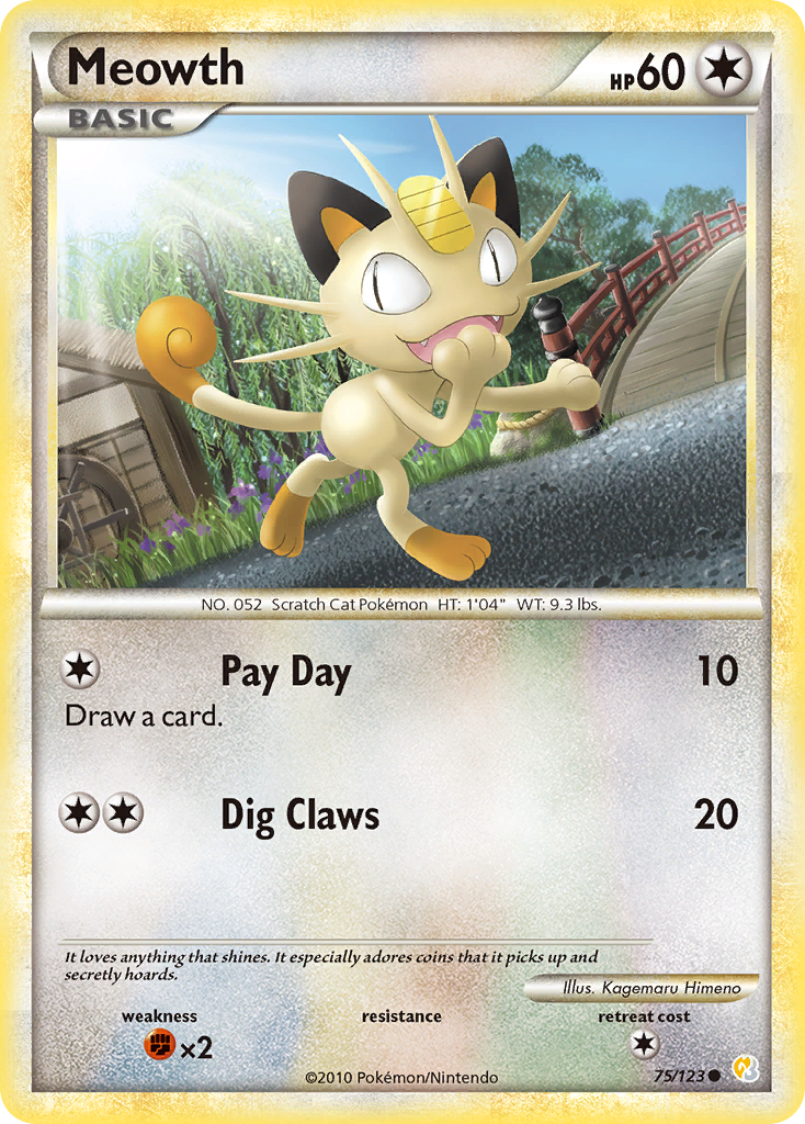 Meowth (75/123) [HeartGold & SoulSilver: Base Set] | Black Swamp Games