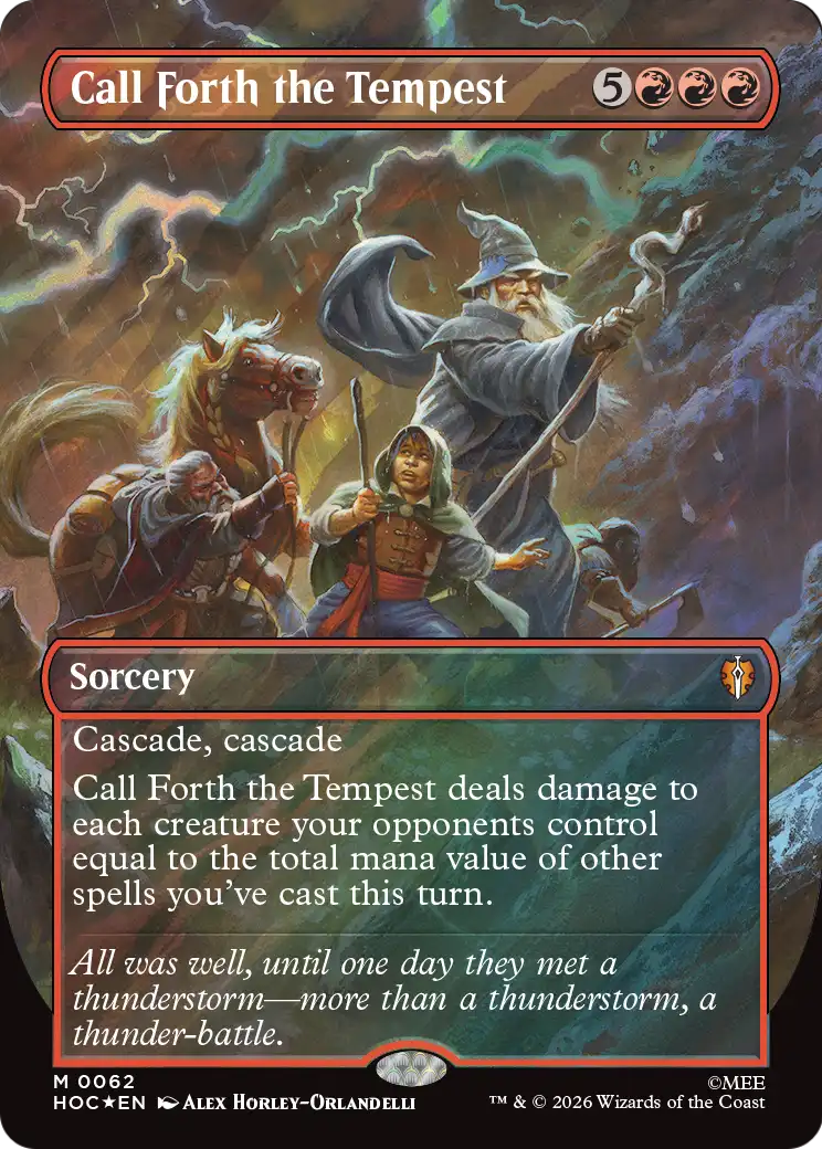 Call Forth the Tempest (Borderless) (Surge Foil) [The Hobbit: Eternal-Legal] | Black Swamp Games