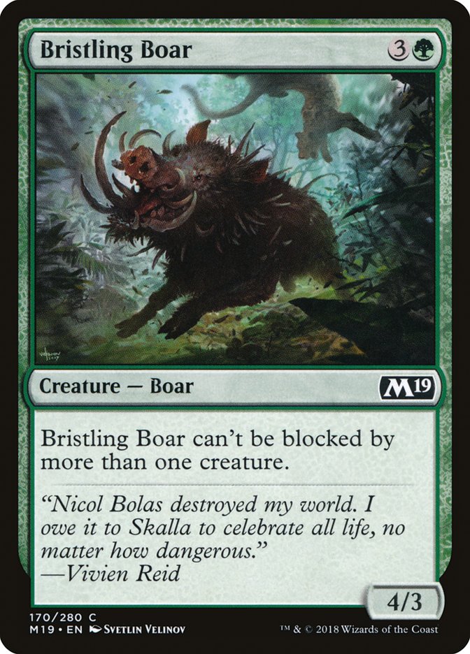 Bristling Boar [Core Set 2019] | Black Swamp Games