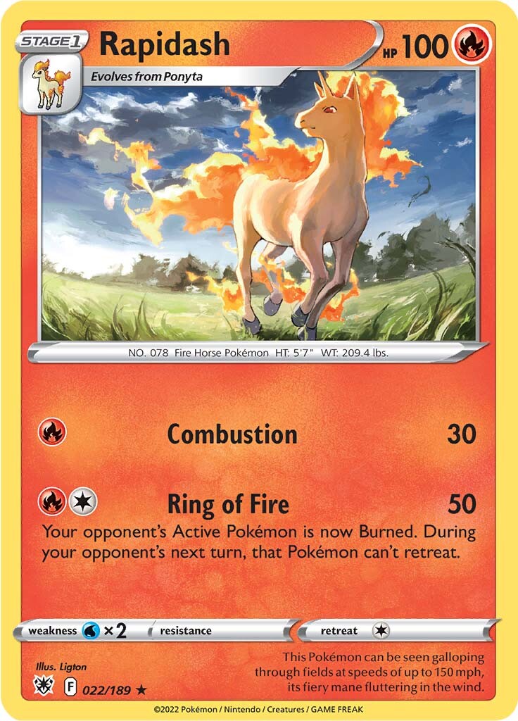 Rapidash (022/189) [Sword & Shield: Astral Radiance] | Black Swamp Games