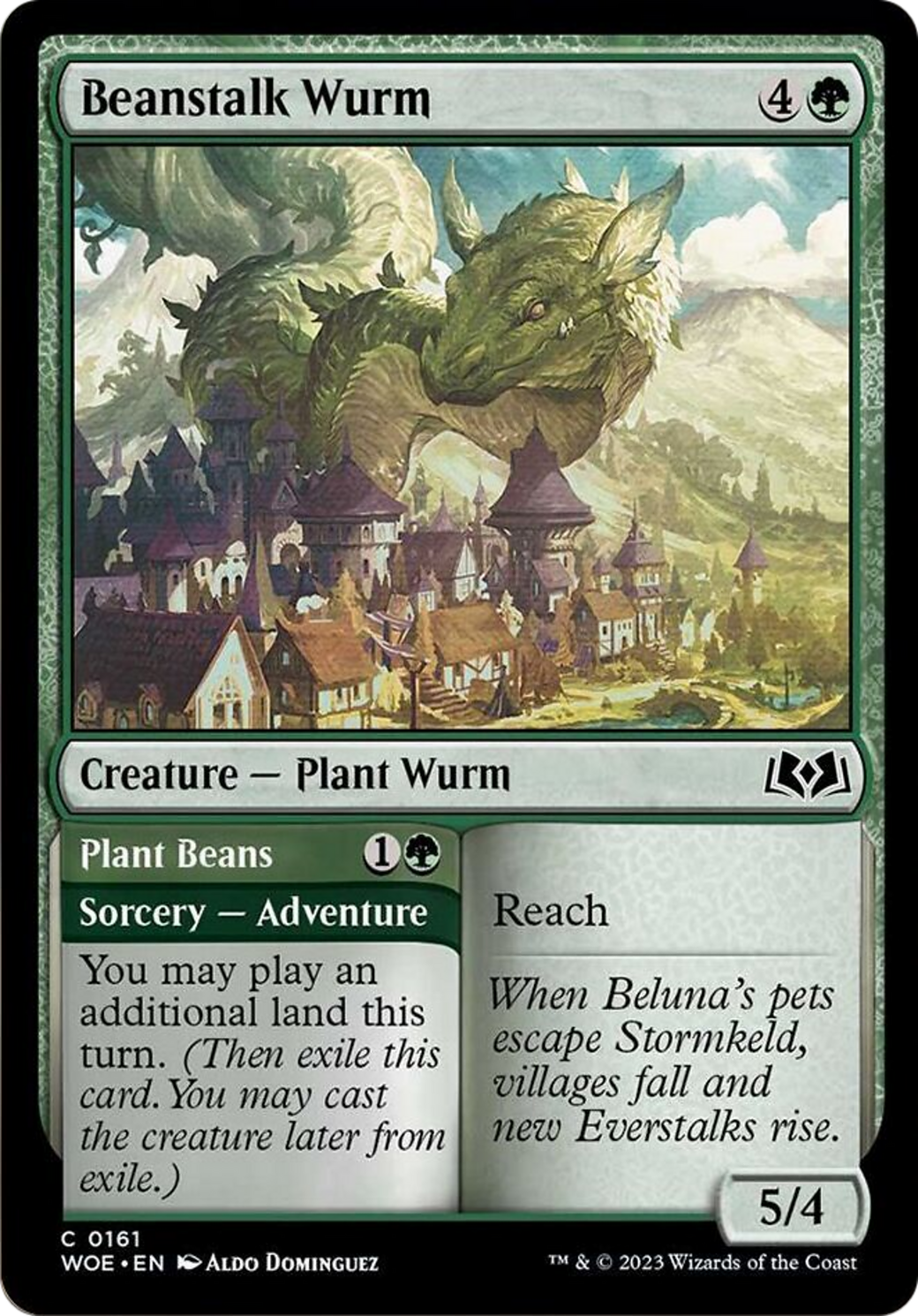 Beanstalk Wurm // Plant Beans [Wilds of Eldraine] | Black Swamp Games