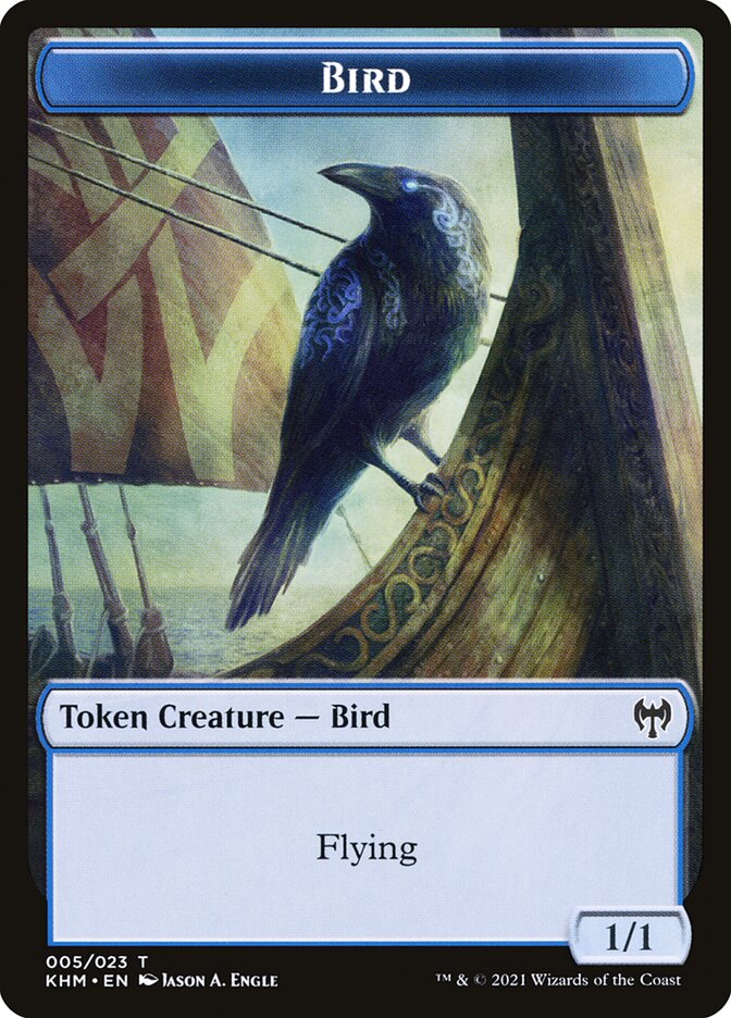 Human Warrior // Bird Double-Sided Token [Kaldheim Tokens] | Black Swamp Games