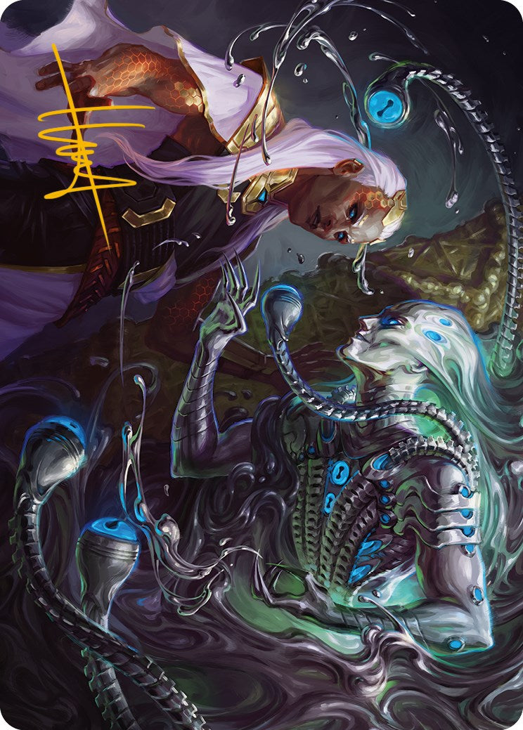 Mirage Mockery Art Card (Gold-Stamped Signature) [Phyrexia: All Will Be One Art Series] | Black Swamp Games