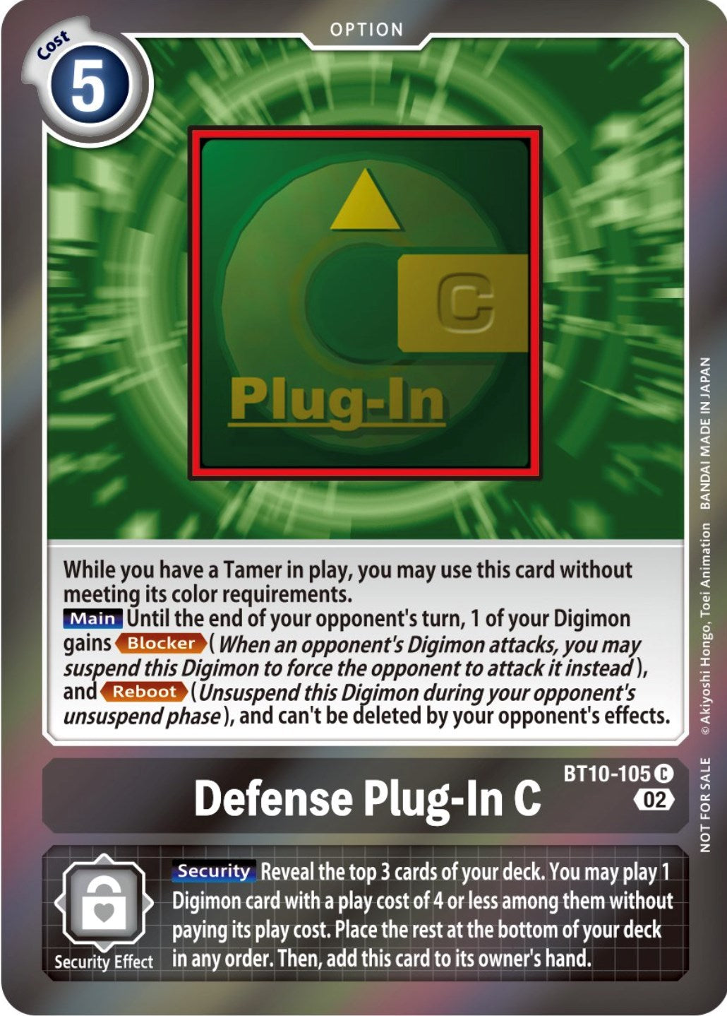 Defense Plug-In C [BT10-105] (Event Pack 4) [Xros Encounter Promos] | Black Swamp Games