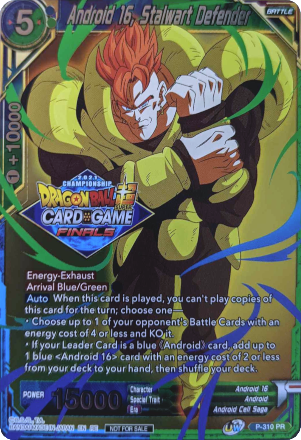 Android 16, Stalwart Defender (2021 Tournament Pack Vault Set) (P-310) [Tournament Promotion Cards] | Black Swamp Games