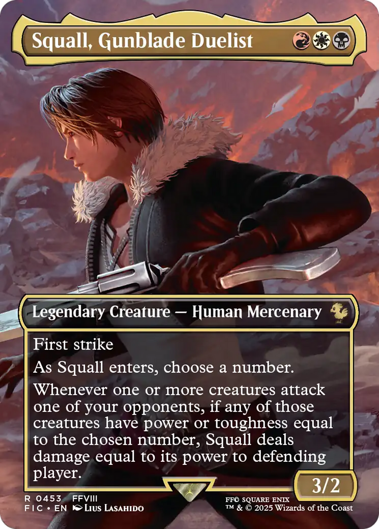 Squall, Gunblade Duelist (Borderless) [FINAL FANTASY Commander] | Black Swamp Games