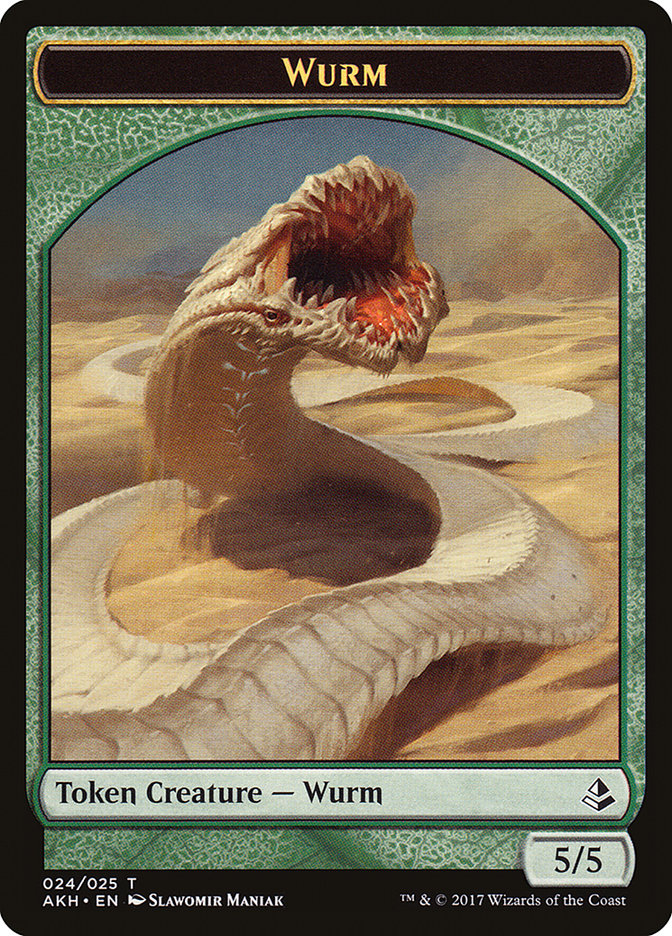 Unwavering Initiate // Wurm Double-Sided Token [Amonkhet Tokens] | Black Swamp Games