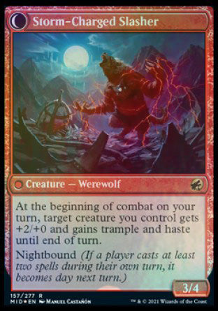 Reckless Stormseeker // Storm-Charged Slasher [Innistrad: Midnight Hunt Prerelease Promos] | Black Swamp Games
