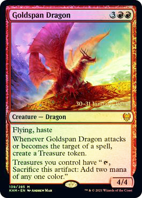 Goldspan Dragon [Kaldheim Prerelease Promos] | Black Swamp Games