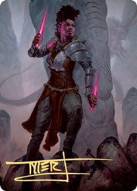 Kaya the Inexorable Art Card (Gold-Stamped Signature) [Kaldheim Art Series] | Black Swamp Games
