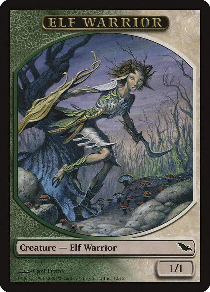 Elf Warrior Token (12/12) [Shadowmoor Tokens] | Black Swamp Games